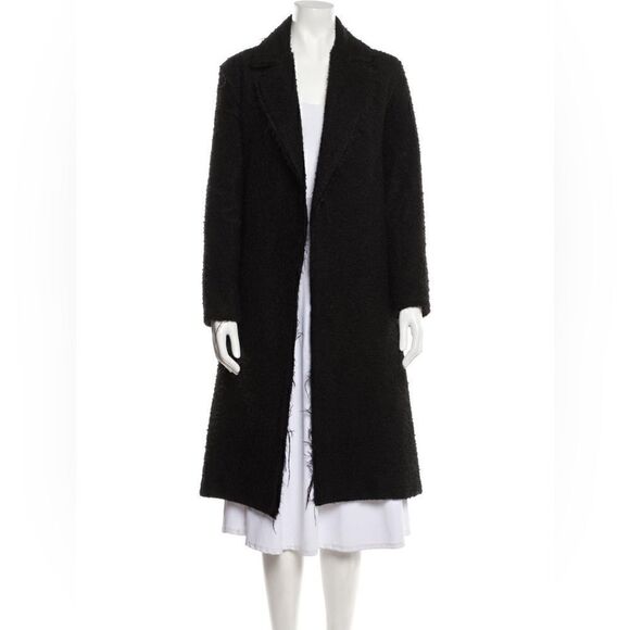 Helmut Lang Black Shaggy Alpaca and Virgin Wool Blend Coat - Picture 3 of 11